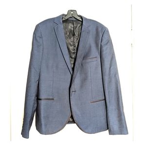 Topman Slim Navy & Black Suit Jacket / Blazer